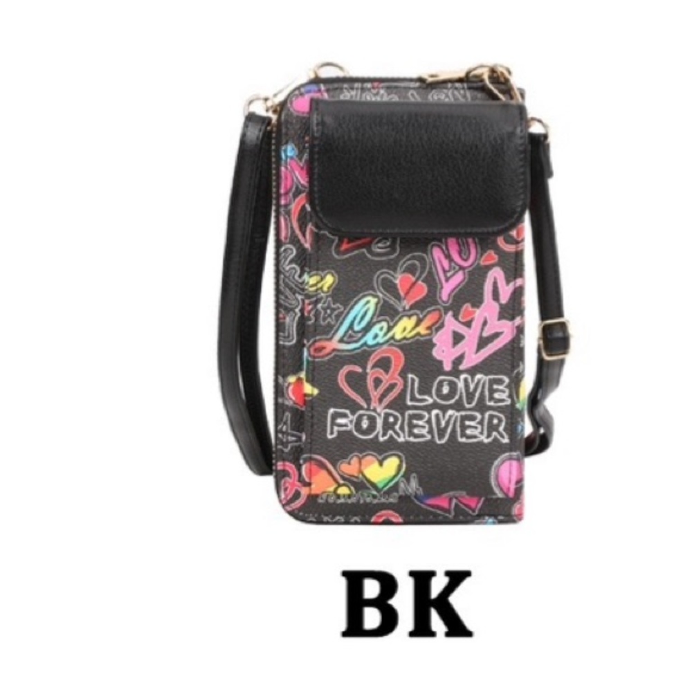 429. Love Forever Classic Wallet with Phone Pocket in Black